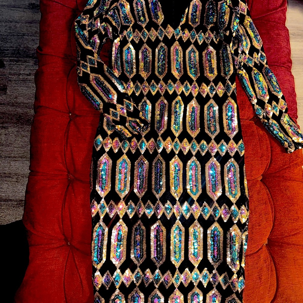 Art Deco Sequin Midi Dress